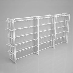 iron and plastic panel island display shelving units for shop - Kaso Shelves