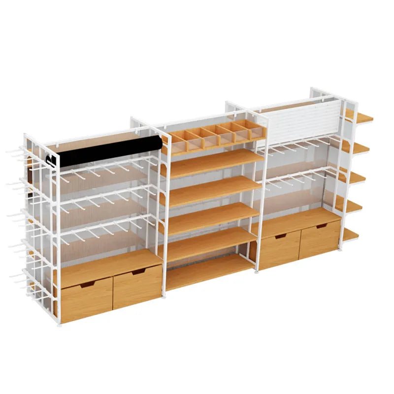 iron and wooden shelves wall shelving units for shop - Kaso Shelves