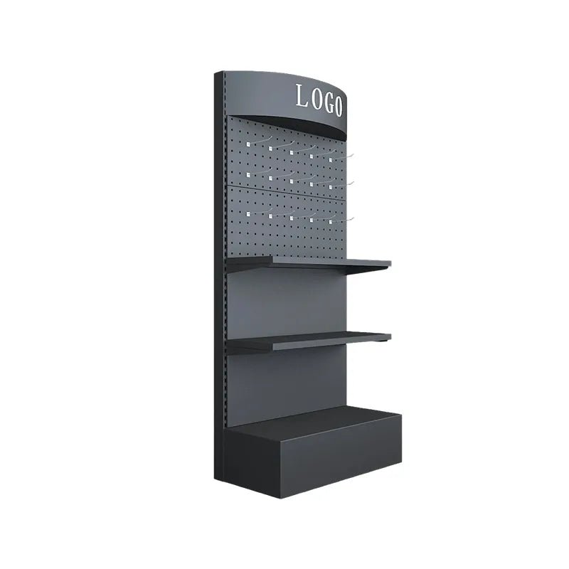 steel perforated board display stand - Kaso Shelves